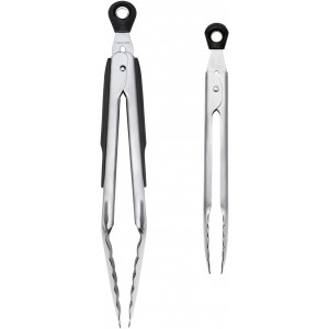 OXO Good Grips 2-Piece Tong Set, Silver