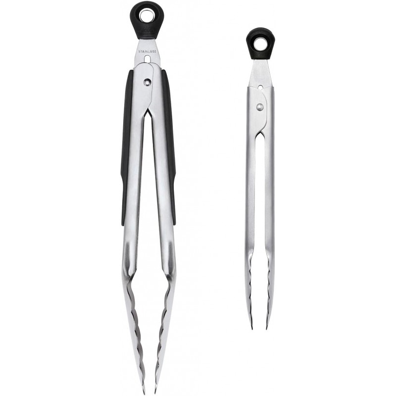 OXO Good Grips 2-Piece Tong Set, Silver