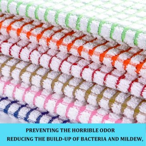 Kitchen Towels and Dishcloths Set, 16 x 25 12 12, Set of Bulk Cotton Dish for Washing Dishes Rags Everyday Cooking Baking