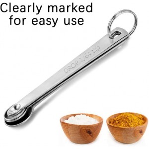 1Pack Mini Measuring Spoons Set, Heavy Duty Stainless Steel Teaspoon for Cooking and Baking, Suitable for Small Amount of Dry or Liquid Ingredients and Spices