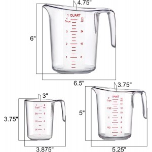 Amazing Abby - Melissa - Plastic Measuring Cups (3-Piece Set), Food-Grade Measuring Jugs, 1/2/4-Cup Capacity, Unbreakable, Stackable, Dishwasher-Safe, Great for Oil, Vinegar, Flour, and More