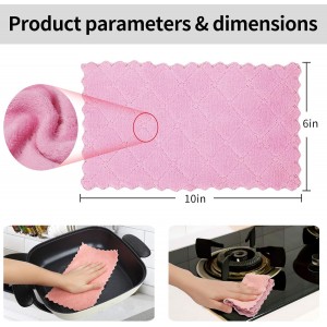 20 Pack Kitchen Dish Cloths Dish Towels,Super Absorbent Coral Fleece Cloth,Premium Cleaning Cloth,Nonstick Oil Washable Fast Drying Dish Rags for Clean Table,Dish,Glass（5Colors 6