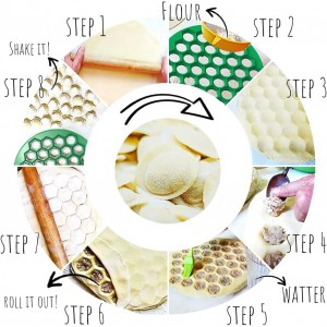 Dumpling Maker - Plastic Pelmeni Maker - Russian Ukrainian Dumpling Mold Machine Press Ravioli Mould Cutter - Delicious Dumplings Siberian Meat Pelmeni Kitchen Supplies