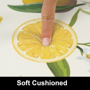 SHACOS Anti Fatigue Lemon Kitchen Rugs Mats Set of 2 Pieces Non Slip Soft Cushioned Wipeable Kitchen Mats for Floor Standing Mats, 17