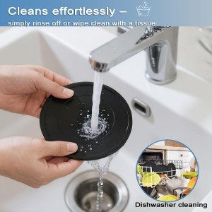 GIMORRTO Glass Mirrored Coaster 4 PC, Crushed Diamond Round 4