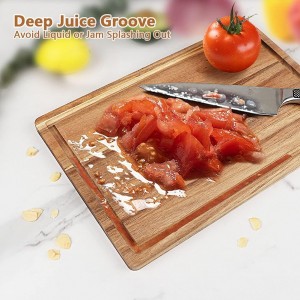 Wood Cutting Board Set with Juice Groove (3 Pieces), Organic Wooden Cutting Boards for kitchen, Butcher Block Cutting Board for Meat, Vegetable, Wooden Chopping Board 15x10, 12x8, 9x6 inch