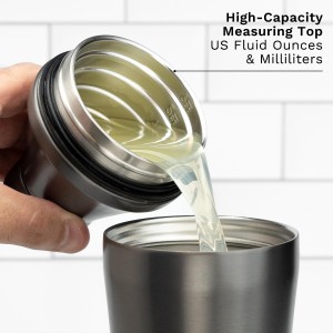 Elevated Craft Hybrid Cocktail Shaker - Premium Vacuum Insulated Stainless Steel Gunmetal Cocktail Shaker - Innovative Measuring System - Martini Shaker for the Home Bartender - 28oz Total Volume