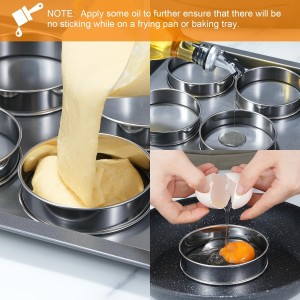 4inch English Muffin Rings, 6pcs Double Rolled Stainless Steel Crumpet Tart Rings for Baking