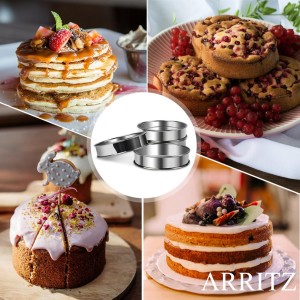 4inch English Muffin Rings, 6pcs Double Rolled Stainless Steel Crumpet Tart Rings for Baking