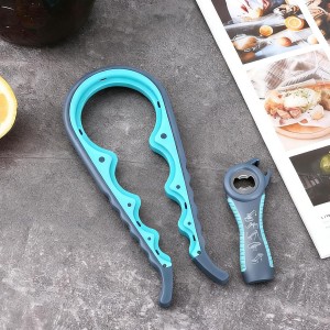 Jar Opener for Seniors with Arthritis,Jar Opener for Weak Hands,5-in-1 Bottle Opener,4-in-1 Can Opener (A-Blue)