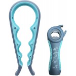 Jar Opener for Seniors with Arthritis,Jar Opener for Weak Hands,5-in-1 Bottle Opener,4-in-1 Can Opener (A-Blue)