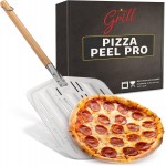 Hans Grill Pizza Peel PRO | Made for XL Pizza 12 inch + | Professional Restaurant Grade Perforated Metal Non-Stick Paddle for launching, turning and retrieving pizzas
