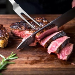 Meat Forks, Two Prong Large Forks for Cooking Kitchen Carving Serving BBQ Grilling, Stainless Steel, 13.3 Inch Long, 2 PCS