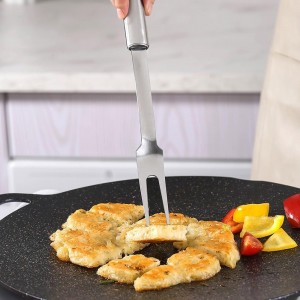 Meat Forks, Two Prong Large Forks for Cooking Kitchen Carving Serving BBQ Grilling, Stainless Steel, 13.3 Inch Long, 2 PCS