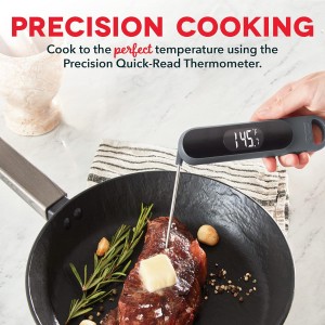 Dash Precision Quick-Read Thermometer - Meat Temperature Probe with LCD Display for Fast, Accurate Cooking and Baking - Water Resistant and Easy to Clean - Cool Gray