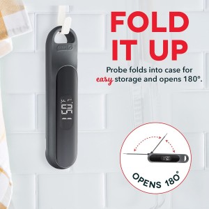 Dash Precision Quick-Read Thermometer - Meat Temperature Probe with LCD Display for Fast, Accurate Cooking and Baking - Water Resistant and Easy to Clean - Cool Gray