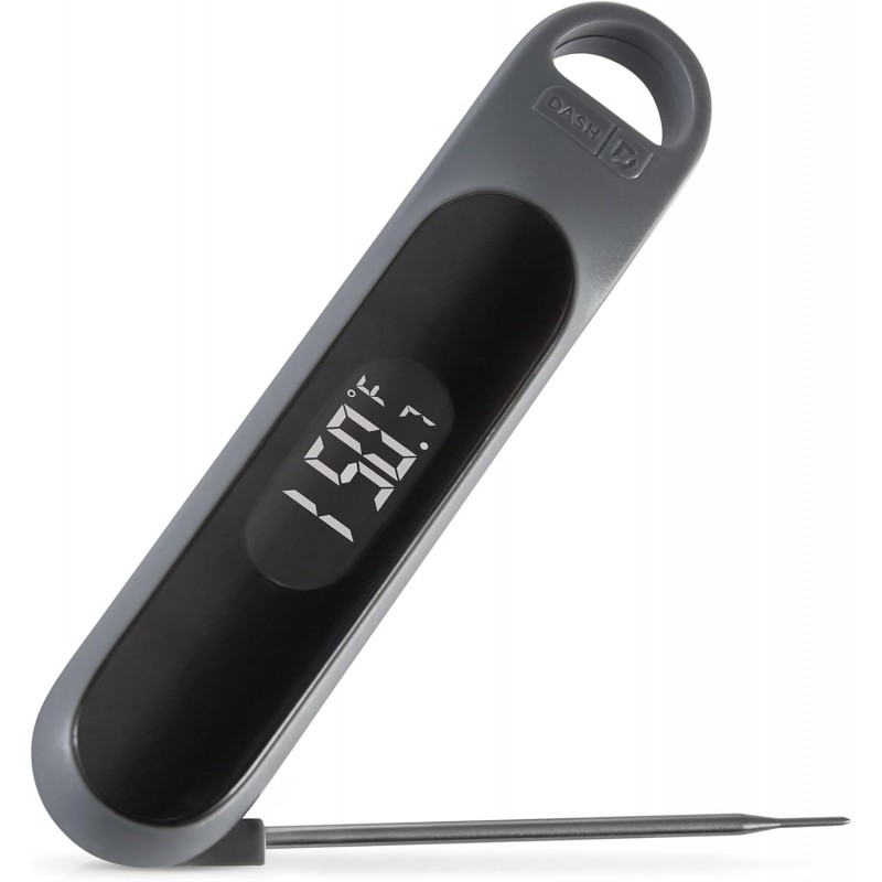 Dash Precision Quick-Read Thermometer - Meat Temperature Probe with LCD Display for Fast, Accurate Cooking and Baking - Water Resistant and Easy to Clean - Cool Gray
