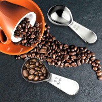 18/8 Stainless Steel Coffee Measuring Spoon 2 Tablespoon Coffee Scoop Short Handle Measuring Spoon for Ground Coffee Tea Sugar Flour Exact Measuring Spoons (30ml)