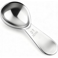 18/8 Stainless Steel Coffee Measuring Spoon 2 Tablespoon Coffee Scoop Short Handle Measuring Spoon for Ground Coffee Tea Sugar Flour Exact Measuring Spoons (30ml)