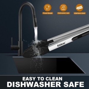 Kitchen Tongs with Silicone Tips, Tongs for Cooking Heat Resistant 600 Degrees Stainless Steel Locking Tong - 7