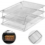 HIWARE Oven-Salf Collapsible Cooling Rack for Baking, 3 Tier 12”x 16.5”, Stainless Steel and Fit Half Sheet, Stackable Wire Cooling Racks for Cookie, Pizza, Cake