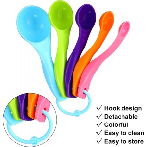 Frienda 20 Pieces Colorful Plastic Measuring Cup Spoons for Kitchen Cooking Baking Dry and Liquid Ingredients