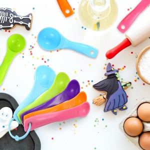 Frienda 20 Pieces Colorful Plastic Measuring Cup Spoons for Kitchen Cooking Baking Dry and Liquid Ingredients