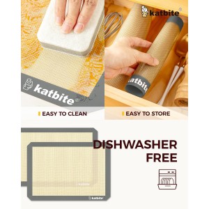 Silicone Baking Mat, Katbite Large Baking Mat Set of 3-2 Half Sheets Mats (11 5/8