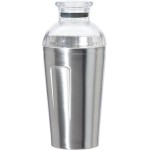 OGGI Groove Insulated Cocktail Shaker-17oz Double Wall Vacuum Insulated Stainless Steel, Tritan Lid has Built In Strainer, Ideal Cocktail Mixer, Martini Shaker, Margarita Shaker, Stainless