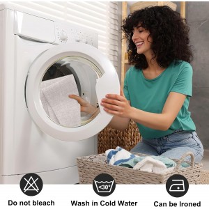 homing Cotton Linen Placemats Set of 6, Cloth Washable Farmhouse Dining Table Mats for Indoor, Outdoor, Easter, Easy to Clean, Neutral Beige, 13 x 19 Inch