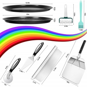Pizza making kit,Pizza Peel Pizza Pan Set with 12
