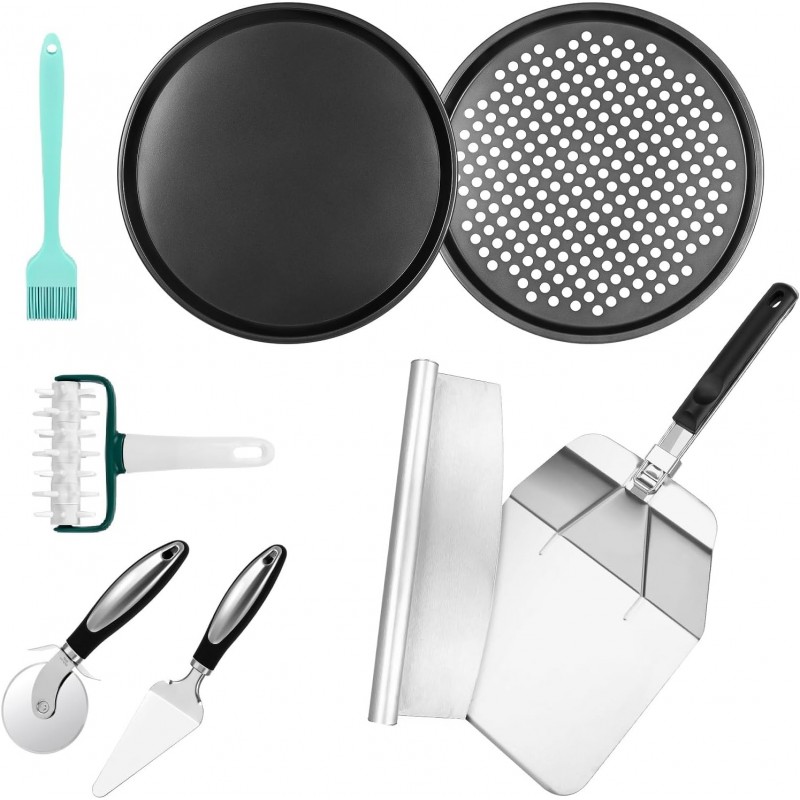 Pizza making kit,Pizza Peel Pizza Pan Set with 12