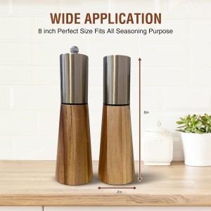 Salt and Pepper Grinder Set,Stainless Steel Manual Salt and Pepper Mill,Adjustable Thickness,Suitable For Kitchen,Barbecue,Picnic,2 Packs