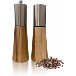 Salt and Pepper Grinder Set,Stainless Steel Manual Salt and Pepper Mill,Adjustable Thickness,Suitable For Kitchen,Barbecue,Picnic,2 Packs