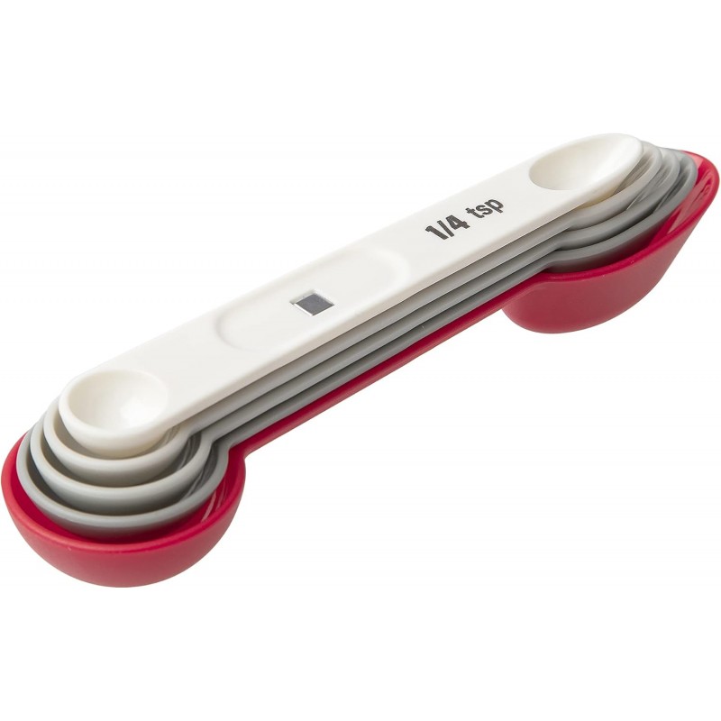 Prepworks Dual-Ended, Magnetic Measuring Spoon Set, White, 5 Piece