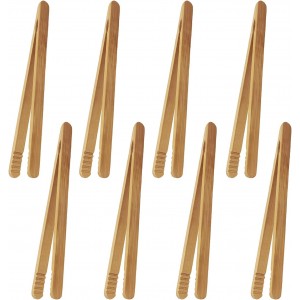 7 Inch Bamboo Kitchen Utensil Tongs, Reu...