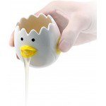 LuoCoCo Cute Egg Separator, Ceramics Vomiting Chicken Egg Yolk White Separator, Practical Household Small Egg Filter Splitter, Kitchen Gadget Baking Assistant Tool, Dishwasher Safe (Yellow)