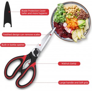 Kitchen Scissor For General Use 2-Packs,Heavy Duty Kitchen Raptor Meat Shears,Dishwasher Safe Cooking Scissors, Stainless Steel Multi-function Scissors For Food,Chicken,Poultry, Fish, Pizza,Herbs