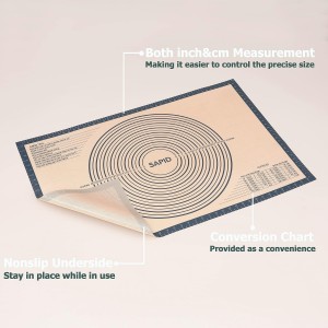 Sapid Extra Thick Silicone Pastry Mat Non-slip with Measurements for Non-stick Silicone Baking Mat Extra Large, Dough Rolling, Pie Crust, Kneading Mats, Countertop, Placement Mats (24