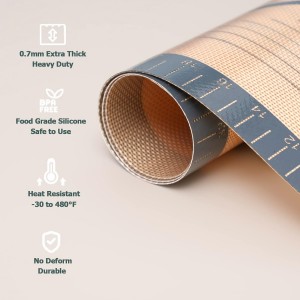 Sapid Extra Thick Silicone Pastry Mat Non-slip with Measurements for Non-stick Silicone Baking Mat Extra Large, Dough Rolling, Pie Crust, Kneading Mats, Countertop, Placement Mats (24