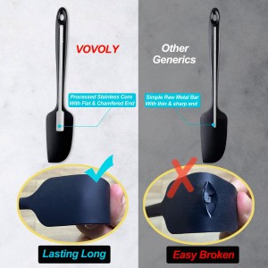 Mini Silicone Spatula - BPA Free Pro-Grade 600ºF Heat-Resistant Non-Stick Small Rubber Jar Spatula - Silicone Kitchen Scraper Utensil Tool for Cooking and Baking, 8.8 IN