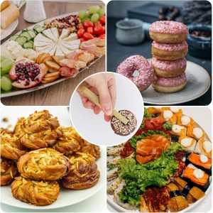 Luter 20pcs Wooden Disposable Cooking Utensils Mini Wooden Tongs Natural Toast Tongs for Charcuterie Cooking