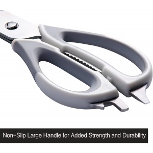 Kitchen Scissors for Food Heavy Duty, All Purpose Kitchen Shears that Come Apart Dishwasher Safe, Sharp Stainless Steel Cooking Scissors for Meat, Poultry, Fish (Grey)