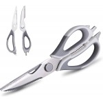 Kitchen Scissors for Food Heavy Duty, All Purpose Kitchen Shears that Come Apart Dishwasher Safe, Sharp Stainless Steel Cooking Scissors for Meat, Poultry, Fish (Grey)