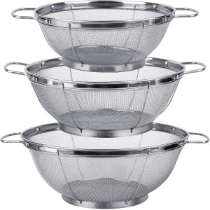 3 Pack 18/8 Stainless Steel Colander Sie...
