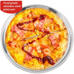 Deep Dish Pizza Pan,Stainless Steel Pizza Tray Oven Pan,Pie Grill Pan Baking Pan10-12-14Inch (16x1.95)