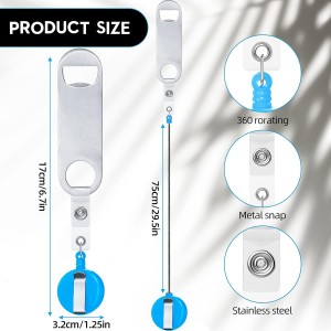 Zonon 16 Pcs Retractable Bottle Opener Flat Beer Opener with Belt Clip for Bartenders Bottle Opener for Waiter Can Wine Bar Restaurant Kitchen Party