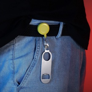 Zonon 16 Pcs Retractable Bottle Opener Flat Beer Opener with Belt Clip for Bartenders Bottle Opener for Waiter Can Wine Bar Restaurant Kitchen Party