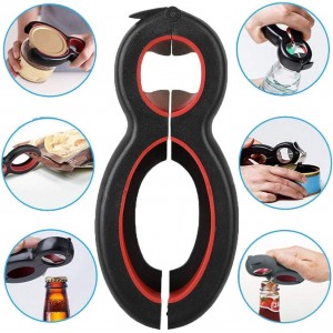 Medsuo Jar Opener 6 in 1 Multi Function Bottle Opener Manual Opener Get Lids Off Easily Portable Lid Twist Off Non-Slip for Weak Hands Seniors with Arthritis and Anyone with Low Strength