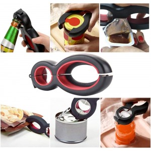 Medsuo Jar Opener 6 in 1 Multi Function Bottle Opener Manual Opener Get Lids Off Easily Portable Lid Twist Off Non-Slip for Weak Hands Seniors with Arthritis and Anyone with Low Strength